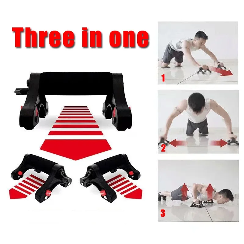 Triple Belly Wheel Roller Automatic Mute Abdominal Exerciser Training Arm Muscles Slimming Home Gym + Pad + Skipping Rope