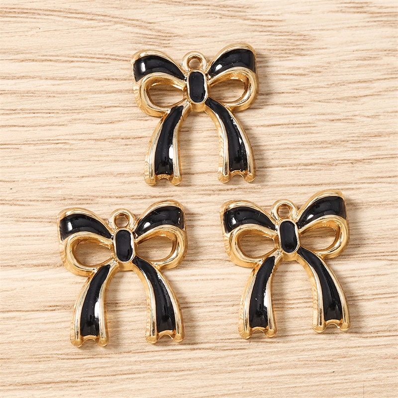 10 Stück 15 x 15 mm niedliche bunte Emaille-Schleifenanhänger für die Schmuckherstellung, Ohrringe, Halsketten, Armbänder, Zubehör, DIY-Geschenke – Detail 20