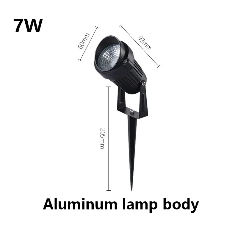 Description Picture 5 of item1 Meter Wire Outdoor IP65 LED Garden Lights Waterprof Lawn Lamp 220V110V24V Landscape Spike Spotlights Aluminum Lamp Body