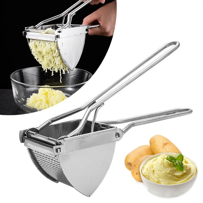 Fruit Vegetable Juicer Potato Ricer Stainless Steel Potato Masher Heavy Duty Ricer Masher for Baby Food kitchen items,potato masher