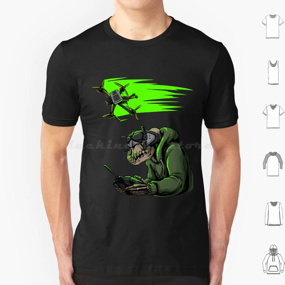Ape Skull Dji Style Fpv Goggle Drone Pilot T Shirt Uomo Donna Bambini 6Xl Peshifpv Fpv Skull Drone Pilot Ape Green Dji Occhiali
