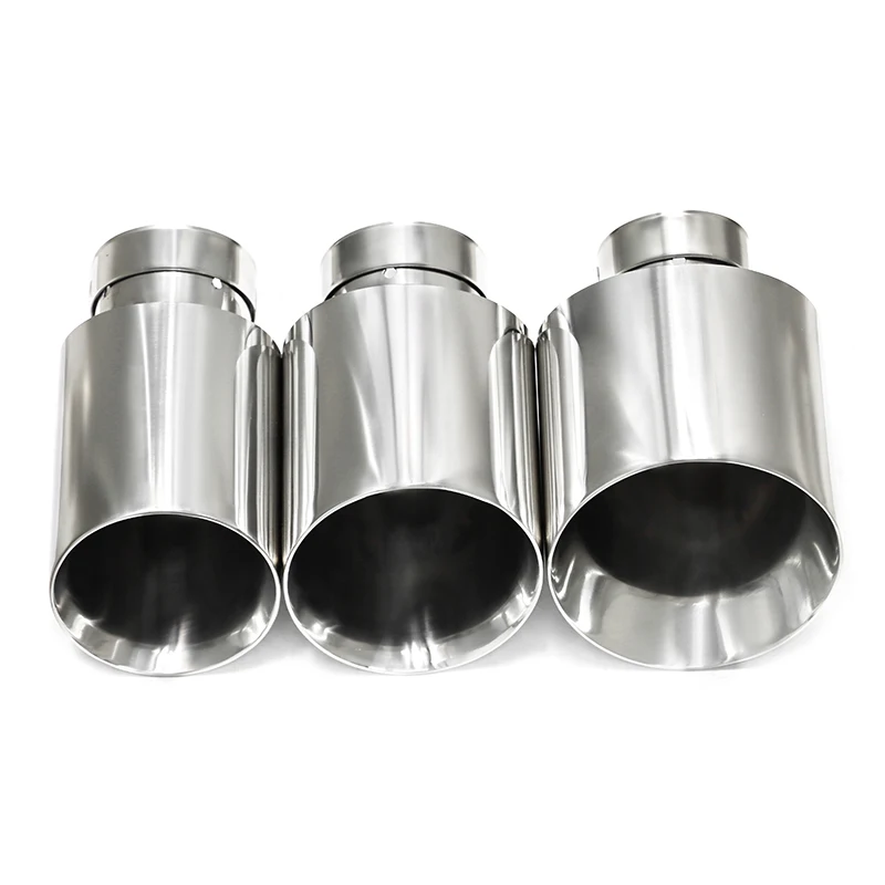 1 Pcs Universal Exhaust Tip 304 Stainless Steel Car Exhaust Muffler Tip Tailpipe Oblique Mouth Car 63mm inlet Tips exhaust muffler tip