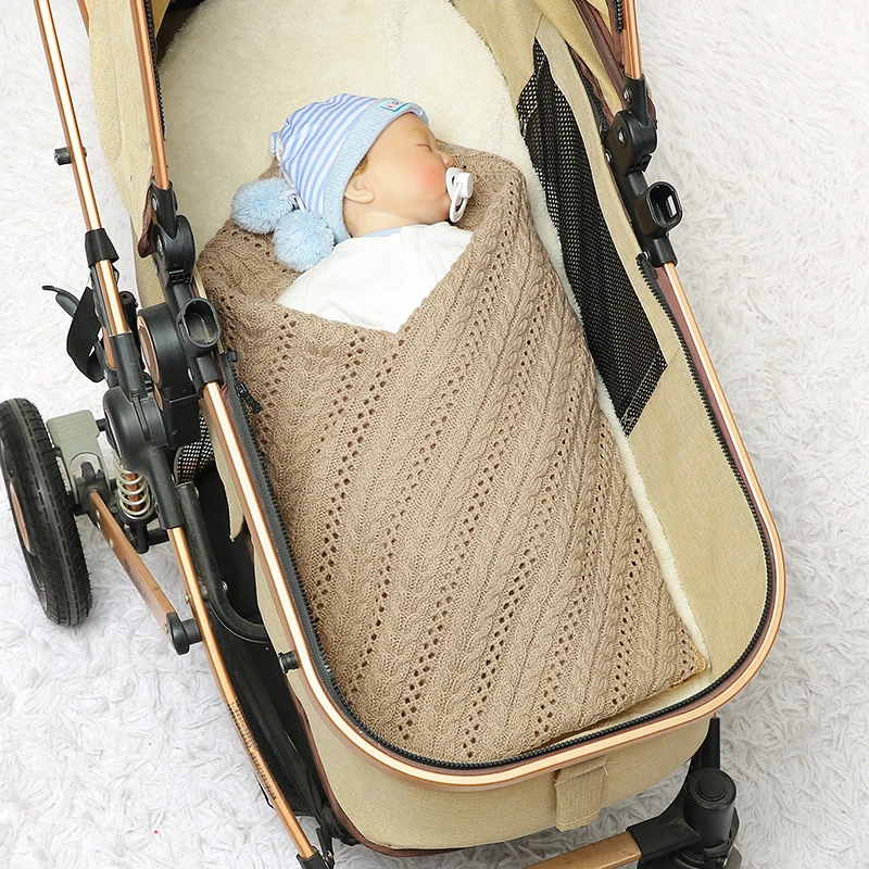 90*70cm Knitted Baby Blankets Newborn Boys Girls Stroller Crib Swaddle Wrap Blanket Toddler Outdoor Throwing Playing Quilts Mats 5