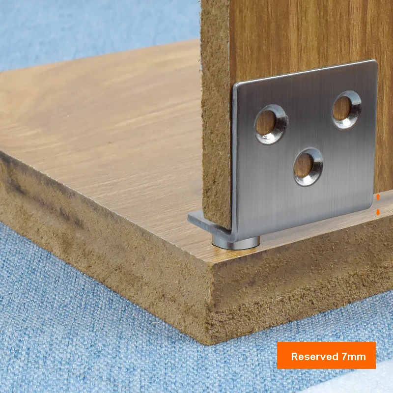 2Pcs Concealed Hinges Invisible Cabinet Up and Down Door Pivot Corner Codes for Wood Panel Cupboard Display Support Bracket