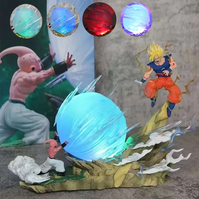 

In stock Dragon Ball GK Figuras Sky Top Studio Wcf Buu Vs Goku Anime Majin Buu Son Goku Action Figure PVC Collection Toys Gifts
