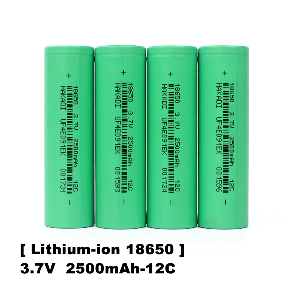 Hakadi – Batteries Lithium-Ion 3.7V, 2500Mah, 12C, Rechargeables, À Haut Débit, Pour Bricolage, Outils Électriques, Appareils Électroménagers