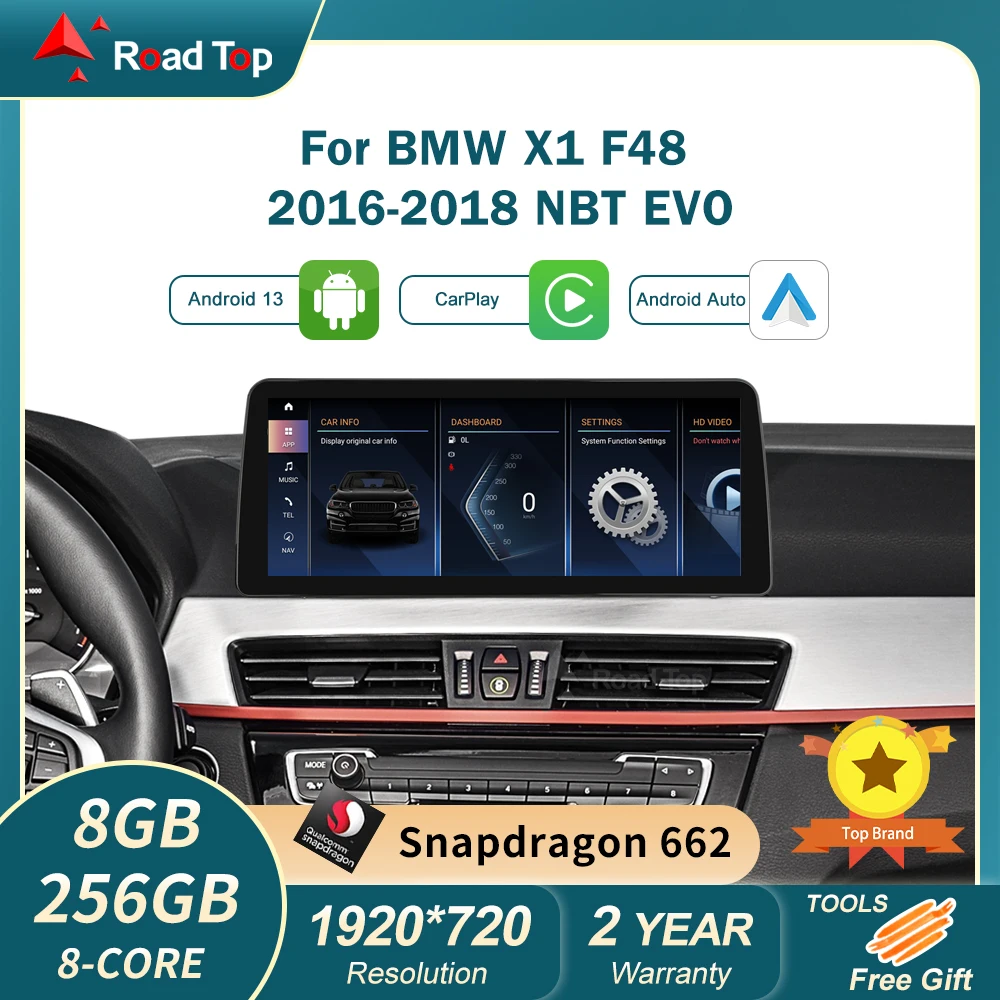 12.3'' 1920*720 HD Android 13 CarPlay Display for BMW X1 F48 2016