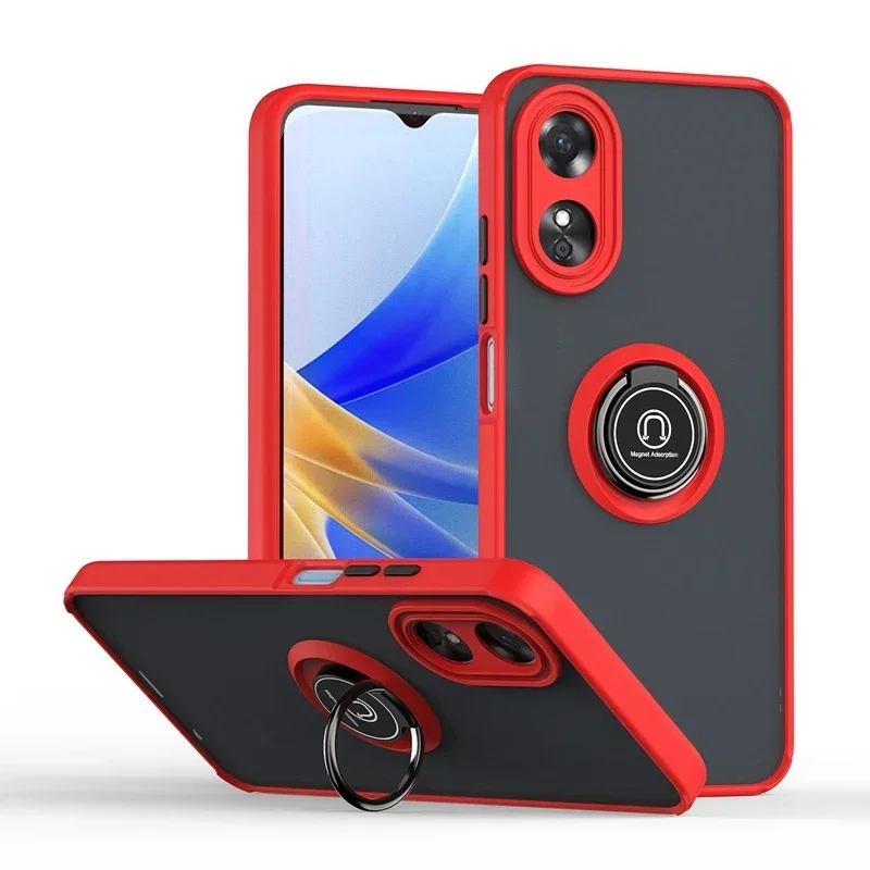 Durable Armor Matte Case with Ring Holder and Magnetic Stand - Shockproof Design