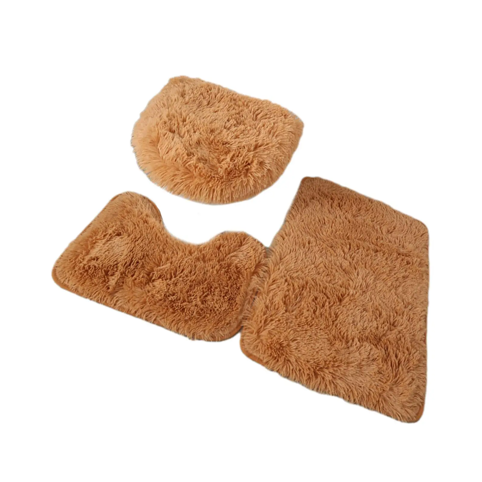 3Pcs Non Slip Bath Rugs Set Toilet Lid Cover u Shape Rug for