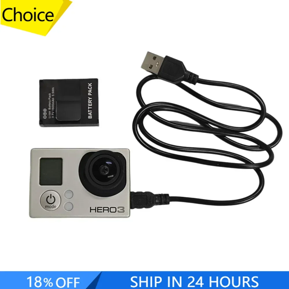 GoPro Hero 3 Hero3 실버 에디션 카메라 + 배터리 + 충전 케이블 교체 부품 액세서리 세트