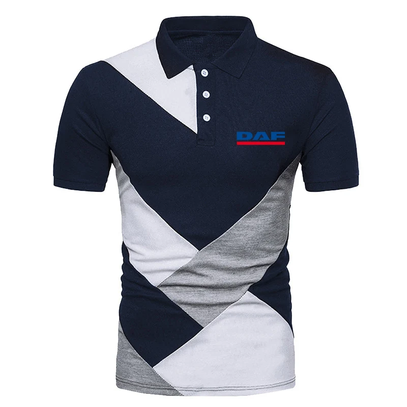 DAF TRUCKS COMPANY TRUCKER Printing Fashion 2023 New Man's Summer Splicing Polo Shirt High Quality Slim Fit Short Sleeve Tops