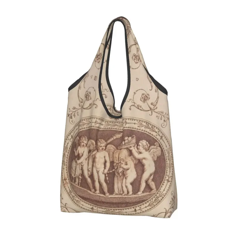 

The Marriage Of Psyche And Cupid Groceries Shopping Fashion Shopper Tote Shoulder Bag Portable Renaissance Angels Handbag