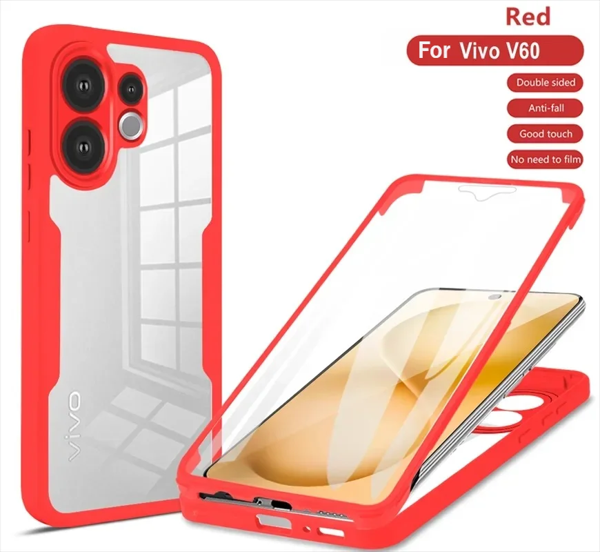 Universal 3-in-1 360° Transparent HD Screen Protector Case with PC+TPU Back Cover
