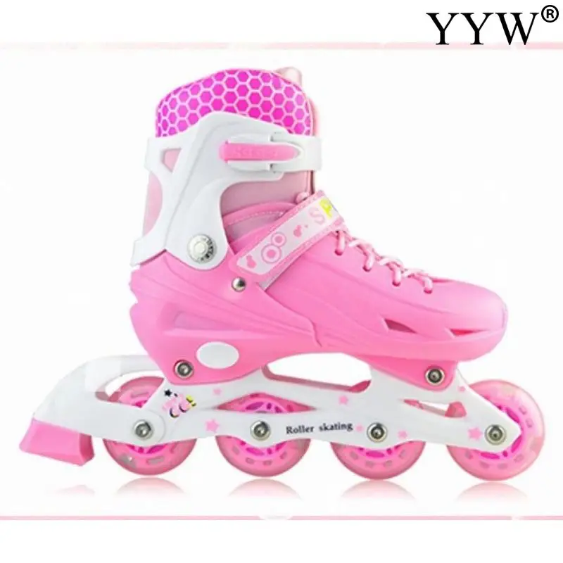 Inline Roller Skate Shoes Child 4-Wheel Sneakers Kid Youth Beginner Boy And Girl Roller Skating Flash Shoes Protective Gear Suit