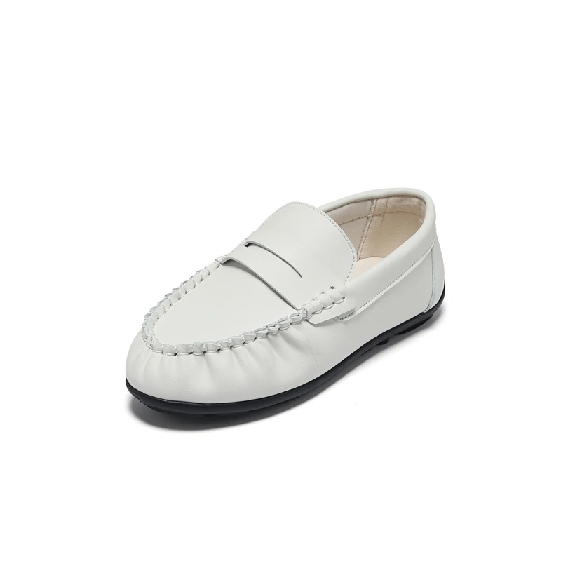 Spring Kids Shoes Children Casual Shoes Baby Girls Slip On Penny Loafers Toddler White Fashion Flats Boys School Moccasin New 6