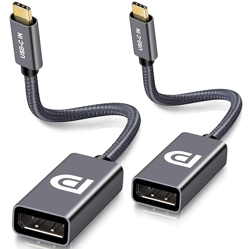 

Адаптер USB C-DisplayPort (2 упаковки),4K 60 Гц USBC «папа»-«мама», (для Thunderbolt 3) для Mac Air IPad