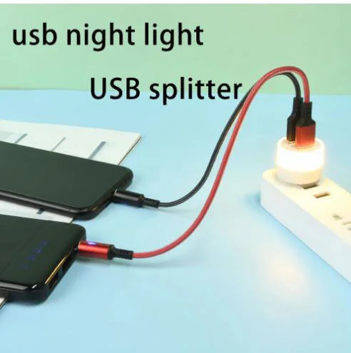 LED Light Night Light Book Light USB Splitter 2way