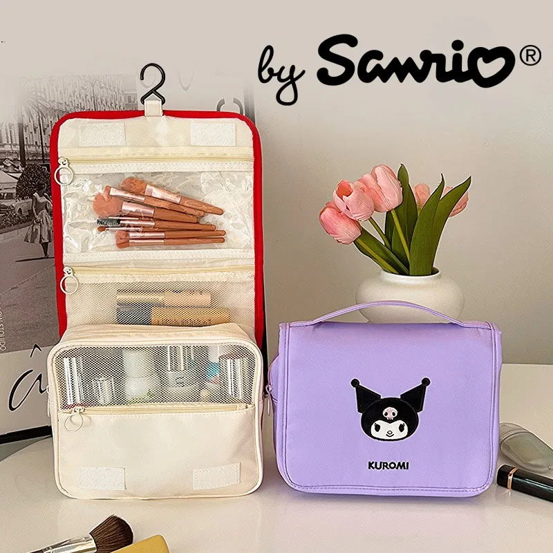

Sanrio Hello Kitty Accessories Melody Kuromi Hook Cosmetic Makeup Organizer Tote Bags for Women Large Capacity Portable Travel