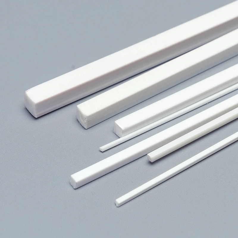 20pcs 50cm ABS Styrene Rod Plastic Pipe Hollow Tube Architecture Tube Square Stick Model Building kits Construction Material