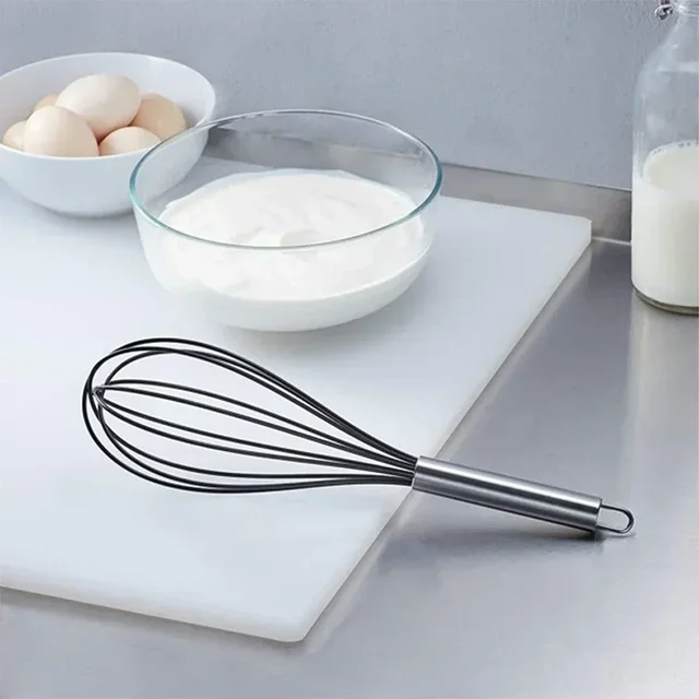 10-inchManual Egg Beater Stainless Whisk Kitchen Wire Balloon Whisk Milk Egg Beater Egg Mixing Mixer Tools 2