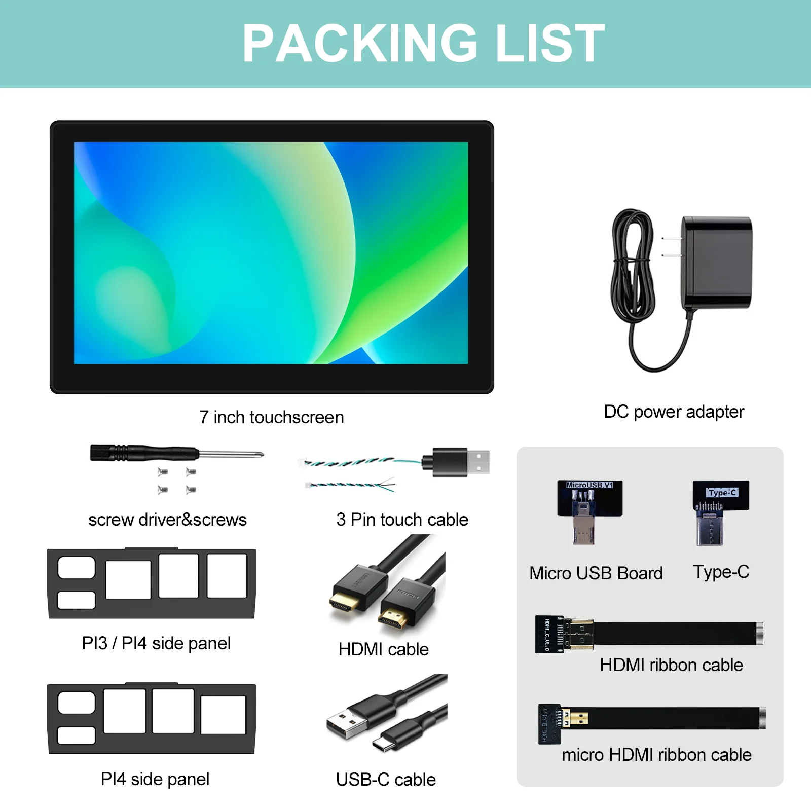 RasPi ǻ  Ʈ, Raspberry Pi 5 4 3 ÷̿ HDMI ġũ, 7 ġ  DIY, 1920x1080