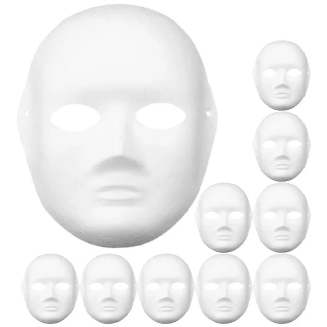 10pcs Paper Masks DIY Paintable Mask White Plain Mask Costume Mask  Masquerade Party Props 