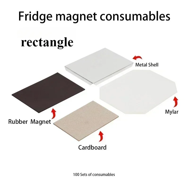 80x53mm / 65x90mm Professional Manual Rectangular Fridge Badge & Fridge Magnet Press Machine for Commercial and Home Use