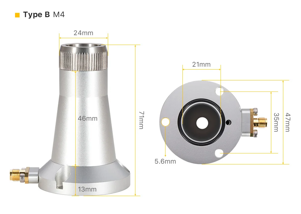 Ultra arayc 3d düsen anschluss mit m3 m4 gewinde für bodor 3d faser lasers chneidkopf verbinden 3d keramik ringdüse – Detail 4