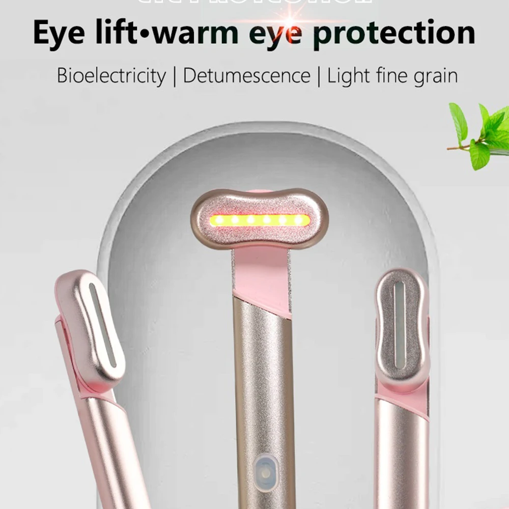 Eye Massager Beauty Eye Massager Device Anti Dark Circle Rechargeable EMS Vibrator Face Lifting Device Skin Care 3-in-1 Function