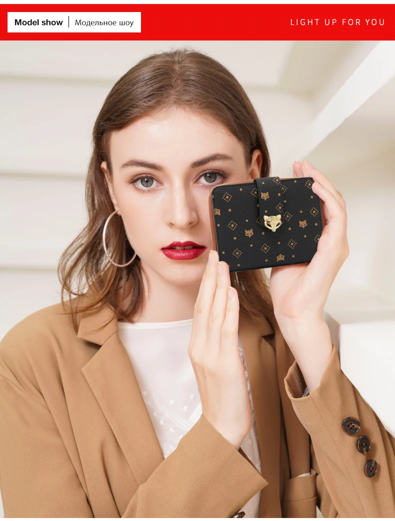 FOXER Frauen Kurze Brieftasche Mode Kartenhalter Weibliche Kleine Münze & Schlüssel Geldbörse – Detail 23