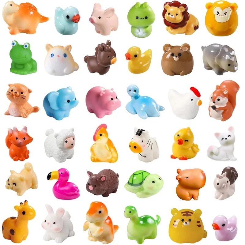 5/10/20/40 Mini Resin Animals Miniatures, 40 Styles Tiny Animal Figures for DIY Micro Fairy Garden Landscape Crafts Accessories 1