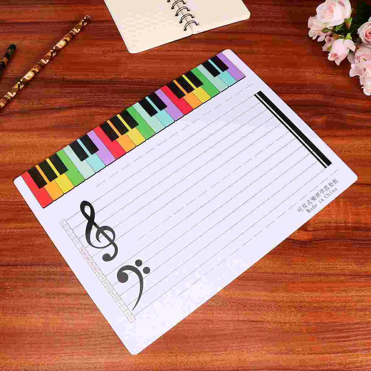 Musical Notes Boards Dry Erase Staff Music Lap White Board Piano Finger Simulation Practice Guide Teaching Aid Note Chart