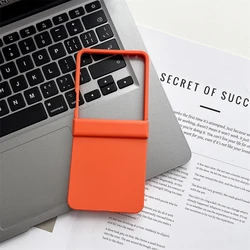 Dopamine Candy Color Matte Phone Case with Hinge Protection for Galaxy Z Flip5 (Orange)