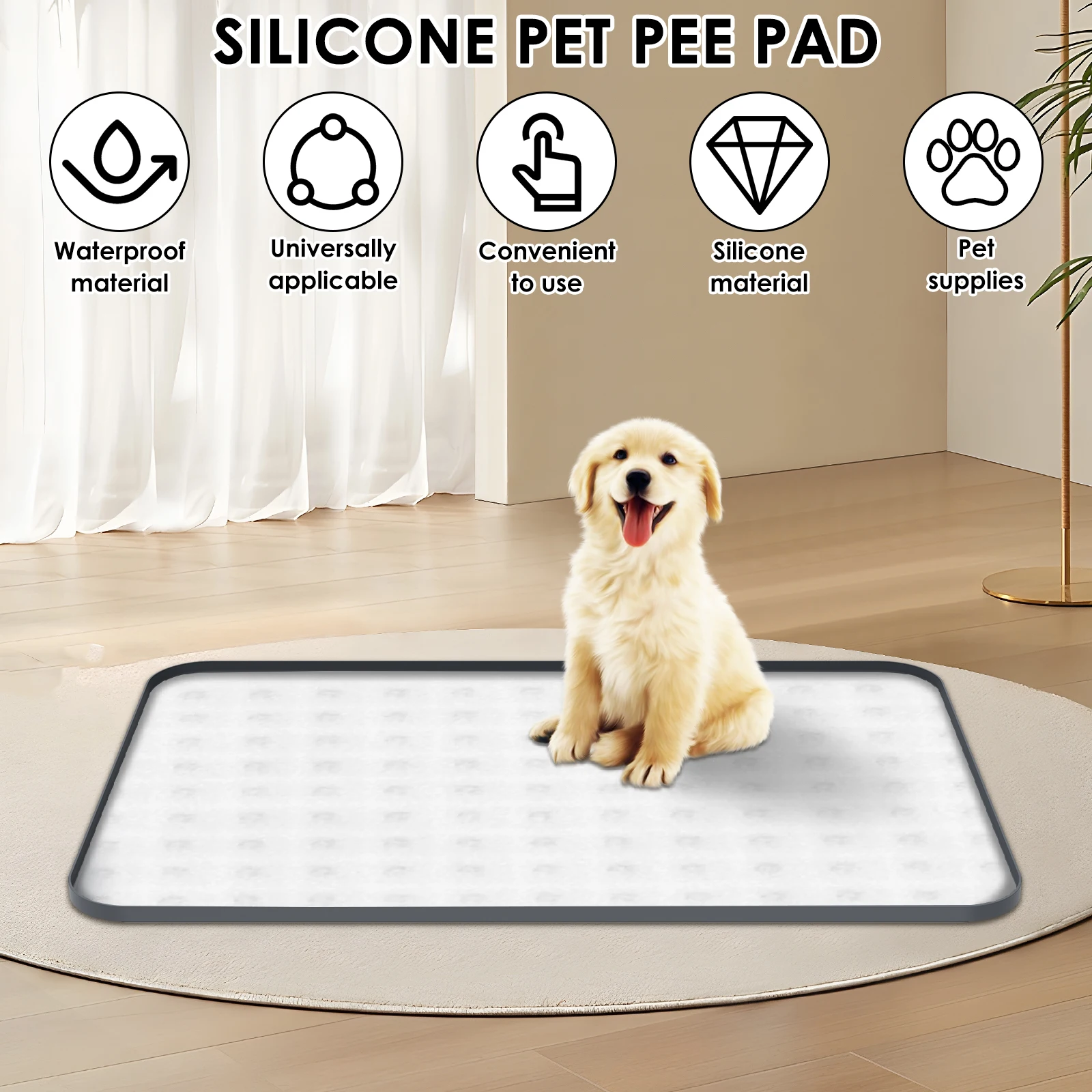 Silicone Pee Pad Holder Leak Proof Puppy Potty Training Pad Holder With Raised Edge S/M/L Dog Training Pad Holder Pet Supplies