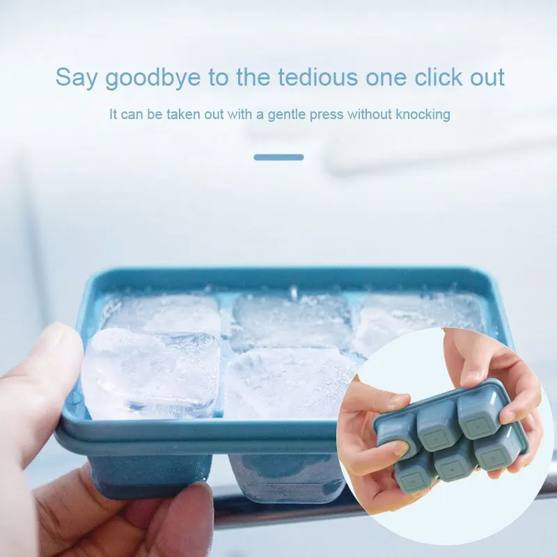 Ice Cube Ice Box Frozen Mold Refrigerator Homemade Frozen Box with Lid Silicone TikTok Hot Cube ice cube mold