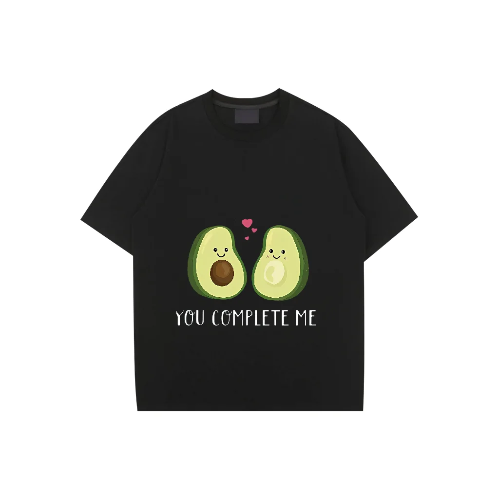 

Cartoon Avocado Printing Couple T-shirt Cotton Men's T-shirts Y2k Creativity Hip Hop Fashion Casual Breathable 2024 NEW Prints