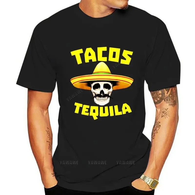 Magliette Maschili Camiseta De Tacos De Tequila Para Hombre Y Mujer, Camisa De Comida Mexicana Para Beber, Negra, Azul Marino