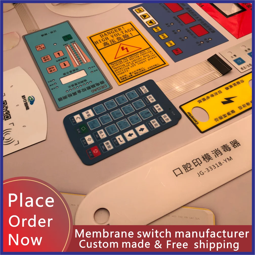 

Custom-made membrane switch PVC thin film contral panel Membrane keyboards Buttonsticker Thin film switch with leds Freeshipping