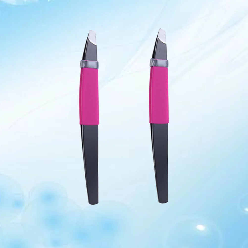 2 Pcs Eyebrow Tweezers Stainless Steel Gold Plated Shaping Tool Lightweight Professional Personal Use Safe Design