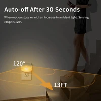 LED Night Light Motion Sensor EU Plug Lamp Nightlights For Children Bedroom Decoration Hallway Stairs WC Bedside Night Lamp 2