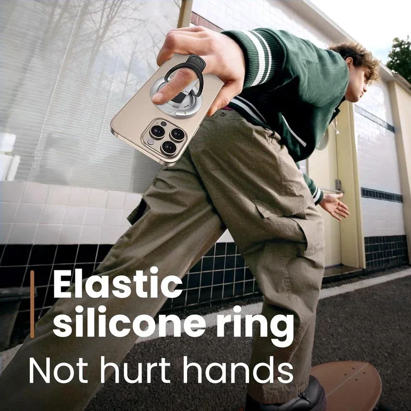 Premium Double-Sided Magnetic Phone Ring Stand with 360° Rotation and Decompression Features