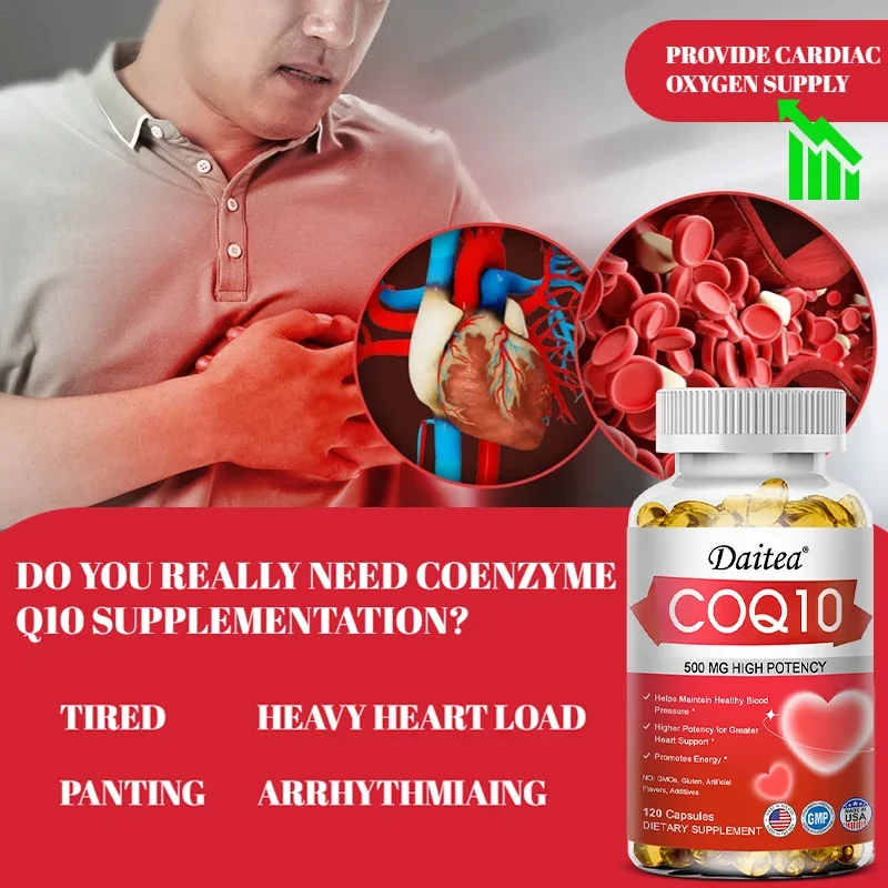 CoQ10 500 mg Softgels Ultra High Absorption CoQ10 Supplement Antioxidant Supplement Vascular Heart Health