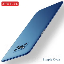 ZROTEVE Slim Matte Hard Case - Premium Protective Cover for Poco X3 NFC (Simple Cyan)