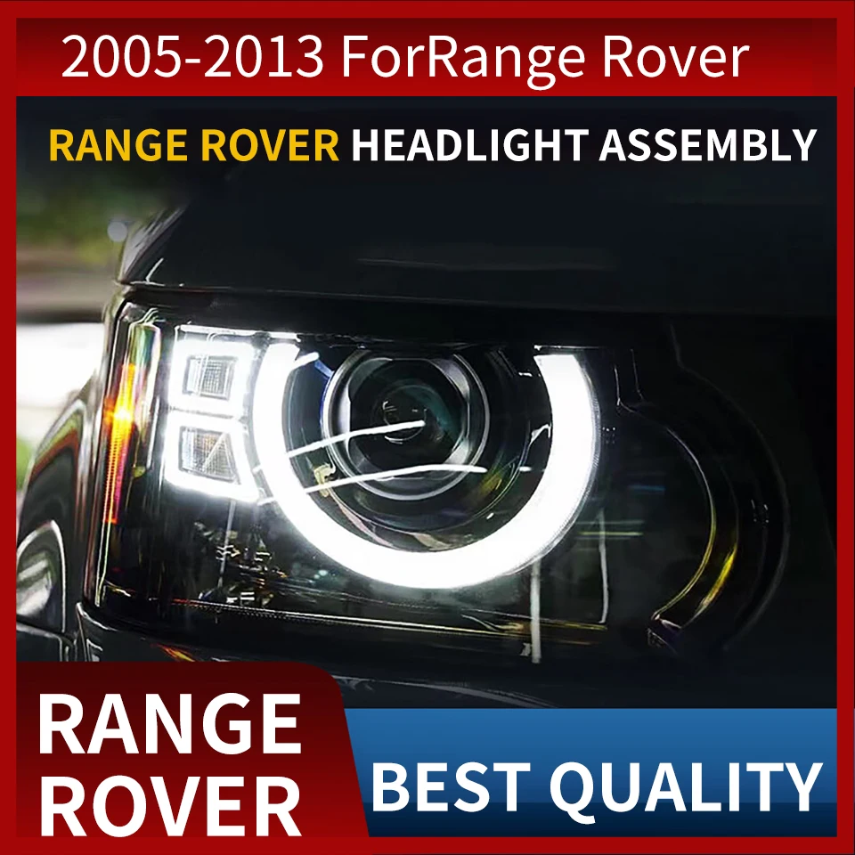 

FT Head Lamp for Range Rover Headlight 2005-2013 LED Headlights Range Rover DRL Turn Signal High Beam Angel Eye Projector Lens