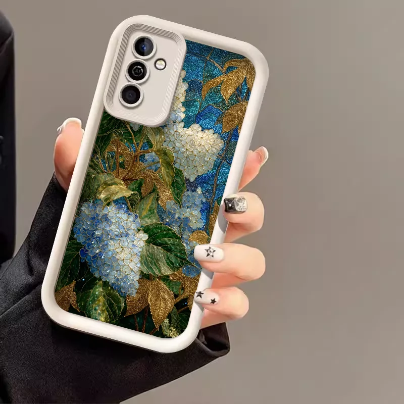 Creative Blue Hydrangea Floral Soft Phone Case Cover