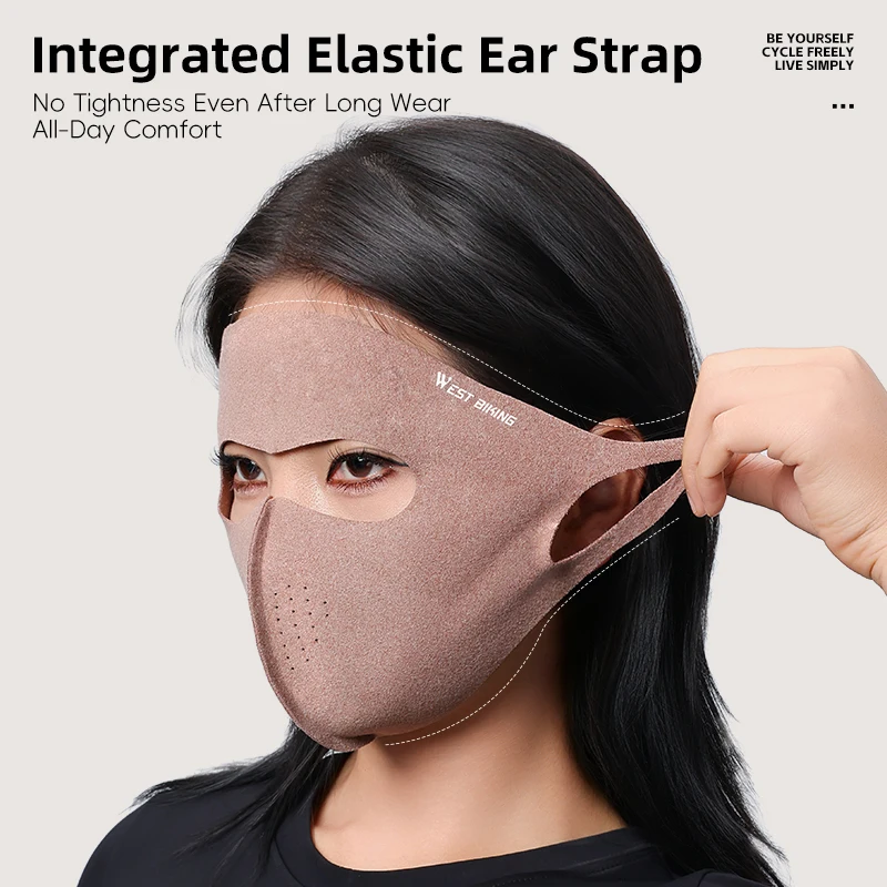 WEST BIKING Windproof Cycling Mask Warm Breathable One-Piece Face Mask for Men And Women Dustproof Sports Hiking Face Cover
