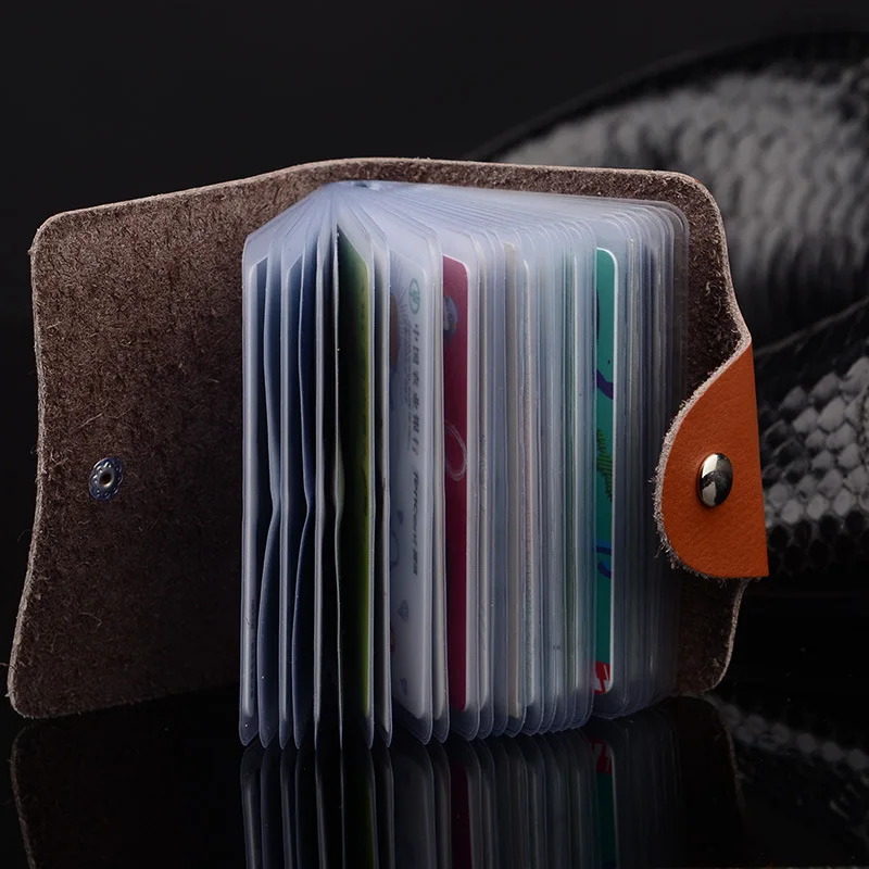 Hongyantech Véritable étui de Carte de crédit en Cuir Noir étui à