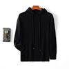 Autumn and winter cashmere sweater men's hooded loose sweater 100% pure wool solid color bottoming sweater 4