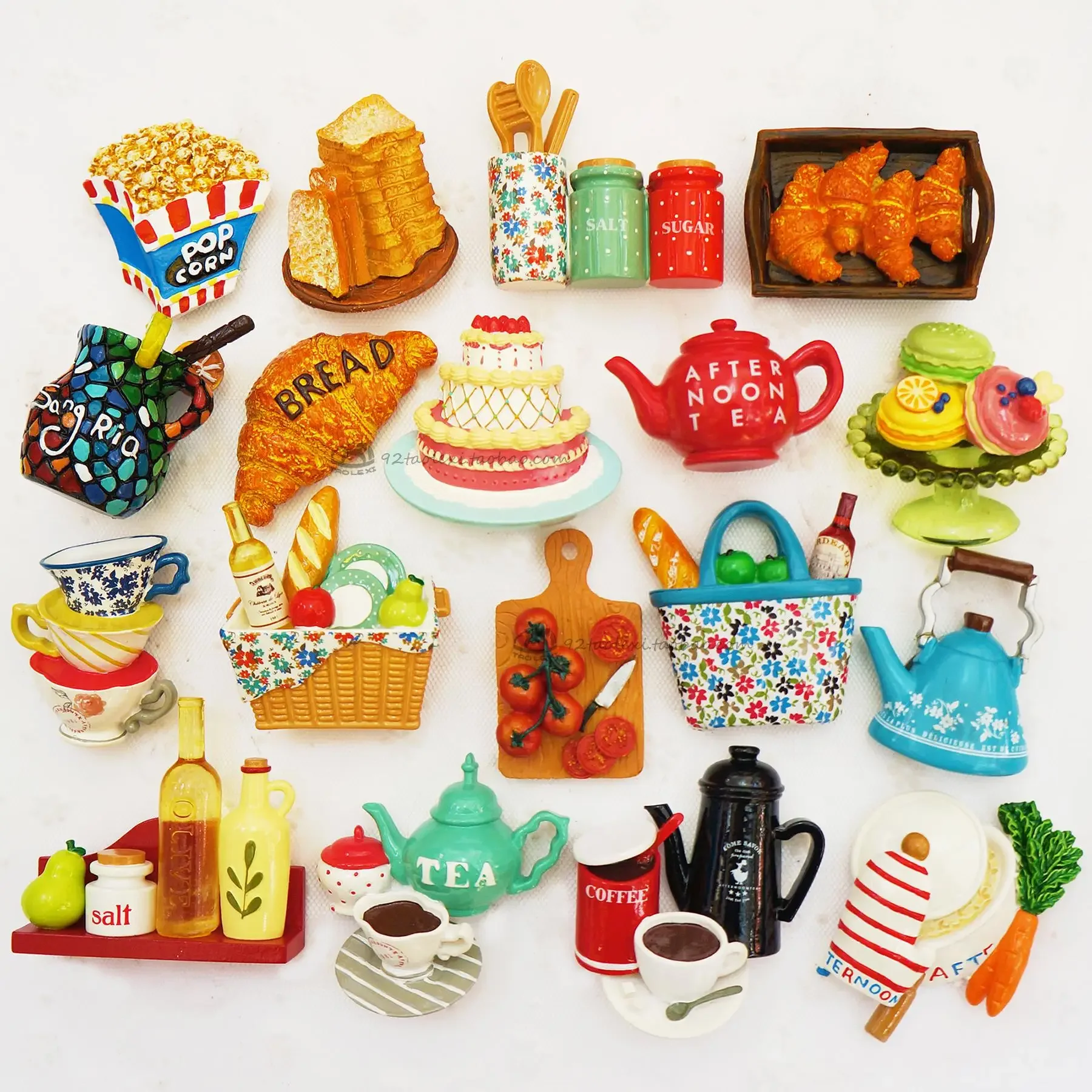 

Export afternoon tea desserts three-dimensional bread simulation food, resin refrigerator stickers, magnetic stickers