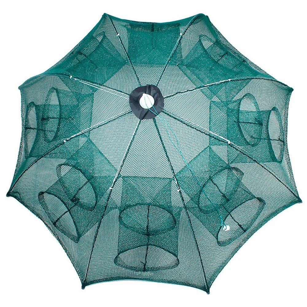 Portable Automatic 4-20 Hole Hand Fishing Net Hexagon Fish Network Casting Nets Crayfish Shrimp Catcher Tank Trap Cage Mesh Tool fishing traps crayfish catcher fishing landing net fishing net crab traps